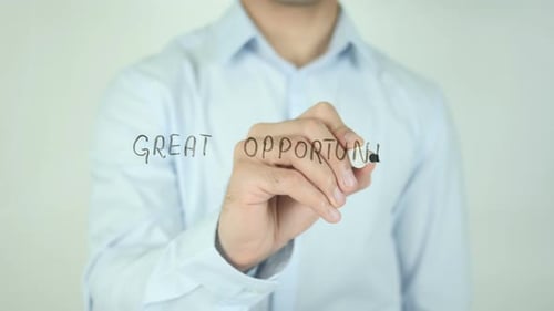 Writing Great Opportunity on Clear Surface