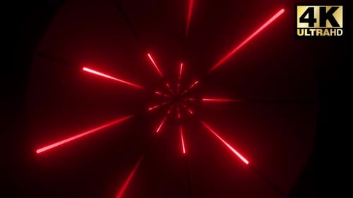 Vibrant Neon Laser Light Tunnel Loop