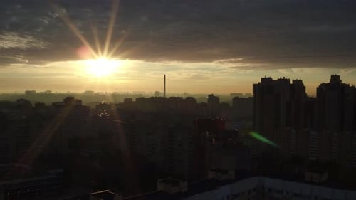 Saint Petersburg Russia Morning City Aerial 135
