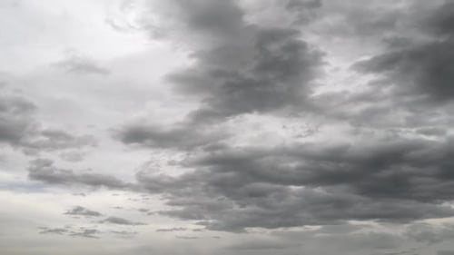 Stormy Gray Clouds Move Across the Sky