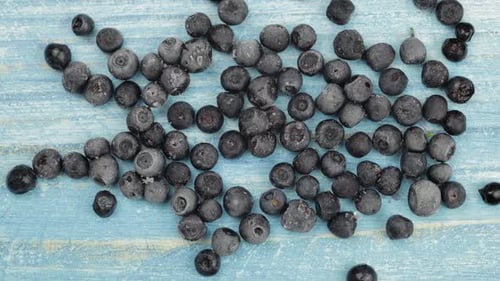 Blueberries Freshly Displayed Gradually Freeze Over