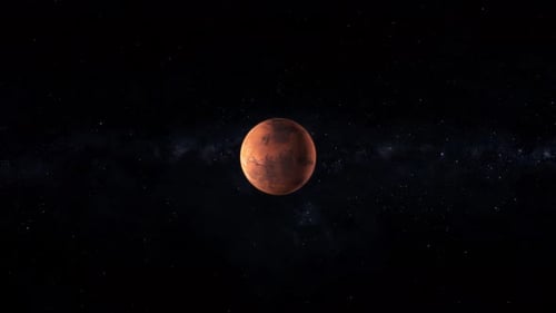 Looping 3D Render of Mars Planet Rotating in Space