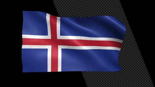 Waving Iceland Flag Animation