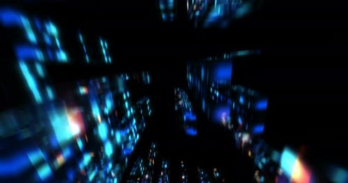 Futuristic Digital Tunnel Data Stream Fly Through