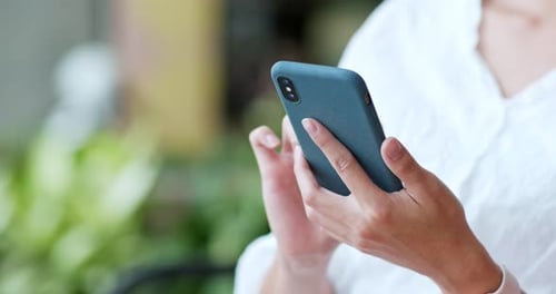 Adult Using Smart Phone, Close Up Technology Concept