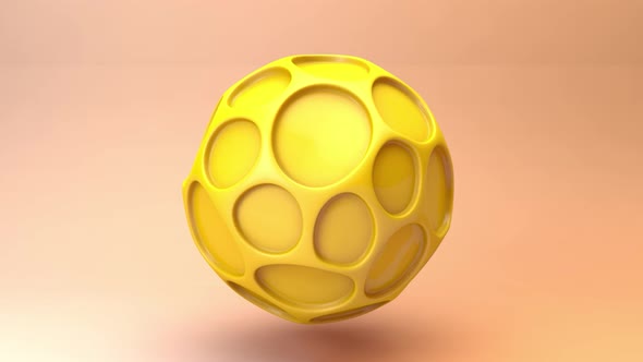 Cover for Sphere inside Perforated Sphere inflates by Moving Yellow Colored Sphere Looped Animation