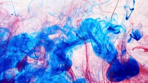 Abstract Blue and Red Ink Swirling Background