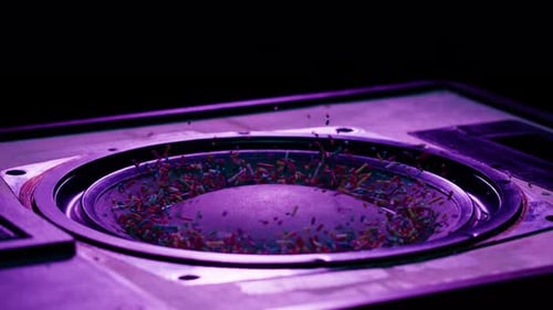 Acoustic Sound System Closeup Flying Confetti Sweets