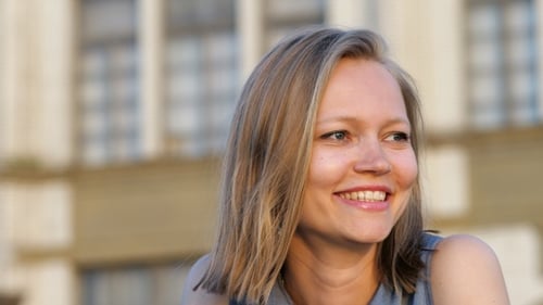 Smiling Woman Portrait in an Urban Setting