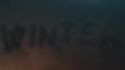 Winter Text on Foggy Glass Window