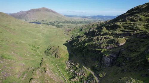 Ballagha Sheen Pass Killarney National Park Ireland drone aerial view