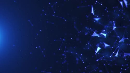 Futuristic Abstract Blue Plexus Network Data Loop Background