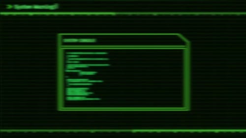 System Warning Virus sign Digital Noise Glitch Effect Screen .