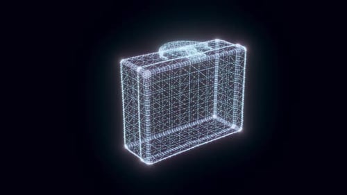 Vintage Suitcase Hologram Rotating Hd