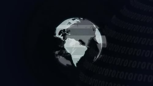 BIG DATA 3D EARTH teamwork Earth rotating animation