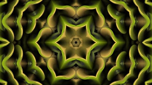 3D Green Kaleidoscope Background