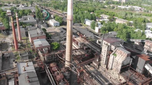 Aerial Drone View of Industrial Zone