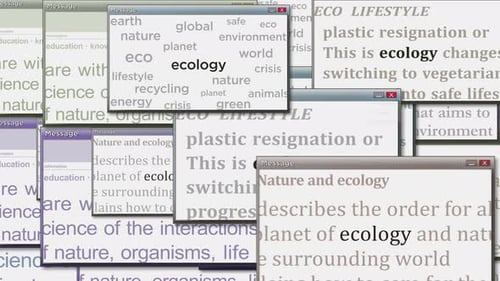 Ecology Information Windows Animation with Dynamic Text