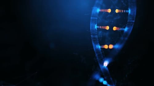 Abstract DNA Double Helix with Depth of Field Rotating
