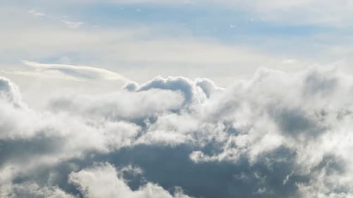 Billowing White Clouds in the Sky