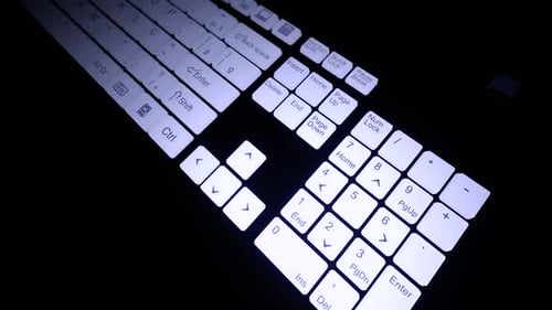 Modern Digital Keyboard Keys Lighting Up Animation