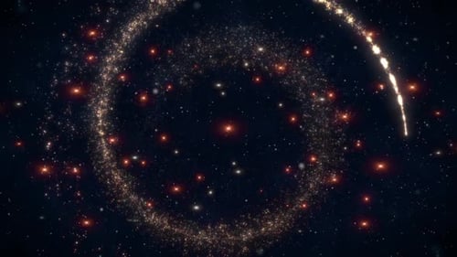 Sparkling Golden Particles Swirl Reveal Background Animation