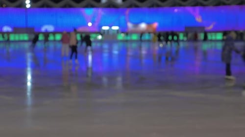 People on Skating-rink at Night