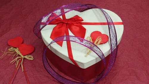 Heart Shaped Gift Box with Ribbon and Bow