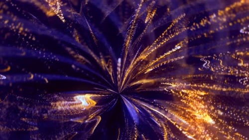 Abstract Golden and Blue Particle Star Burst Background