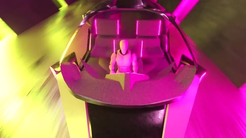Piloter un robot au volant d'une voiture futuriste