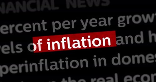 Headline news titles media with inflation, recession and economy crisis
