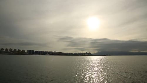 Calm Coastal Cityscape on a Bright Day
