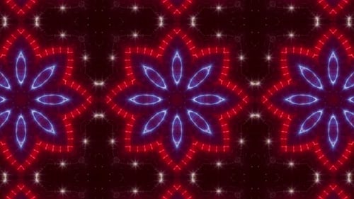 Blinkendes rotes und blaues LED-VJ-Licht, Kaleidoskop, Loop, 4K 08