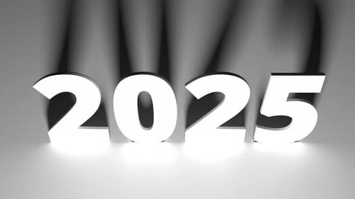 Modern 3D Year 2025 Clean Text Reveal