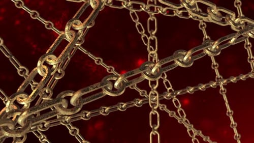 Animated Intertwined Chains Abstract Looping Background