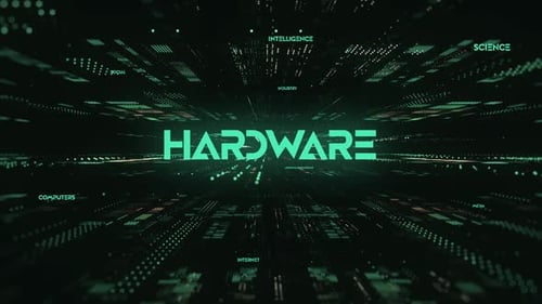 Futuristic Digital Data Stream Technology Word Reveal Background