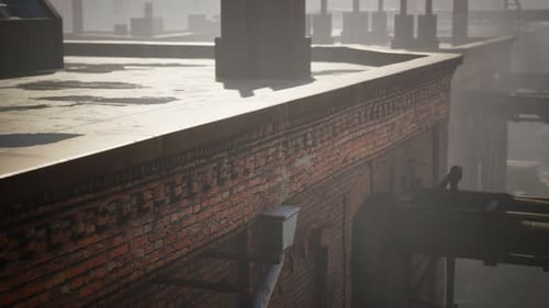 Abandoned Factory Empty Because of the Coronavirus Covid-19 Epidemic
