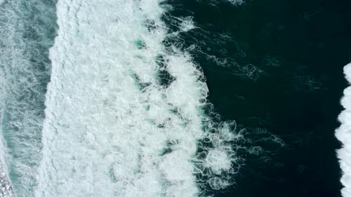 Abstract top down foamy ocean waves