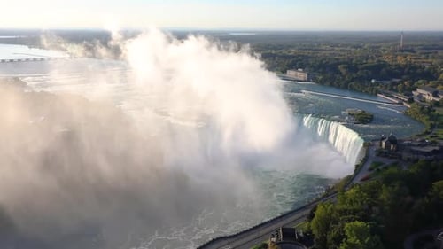 Niagara Falls aerial view on a sunny day