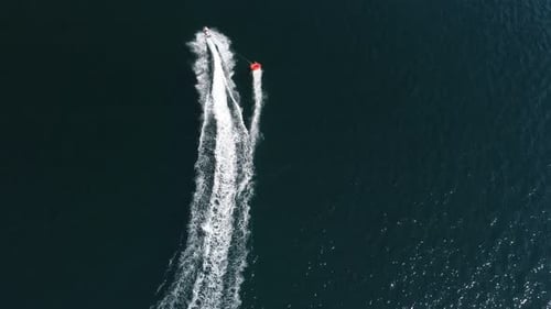 Jet Ski Pulling Tube Aerial View