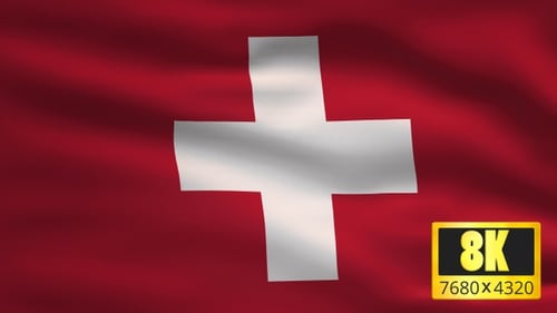 Realistic Waving Switzerland Flag Animation
