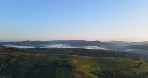 Thick Fog In The Carpathian Mountains