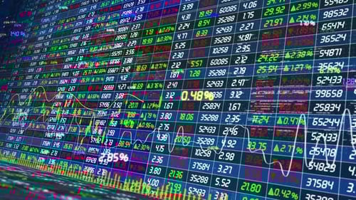 Animated Stock Market Data Display with Real-time Financial Fluctuations