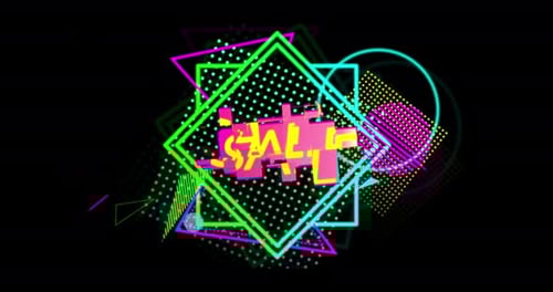 Neon Geometric Sale Promo Title Animation