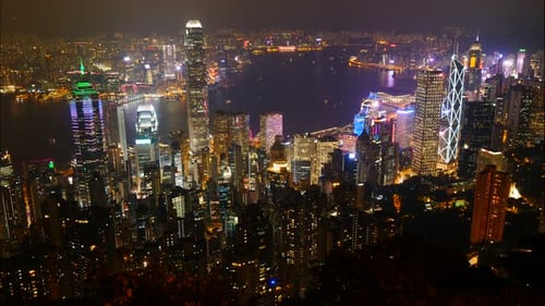Wunderschönes Gebäude und Architektur rund um die Skyline von Hongkong