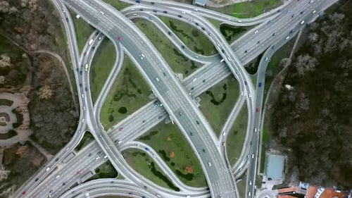 Top View of a Twolevel Road Junction