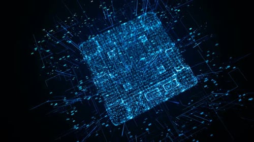 Futuristic Digital Microchip Circuit Reveal Animation
