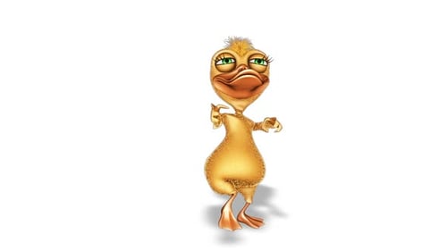Cartoon Duck Dance Looped auf Weiß