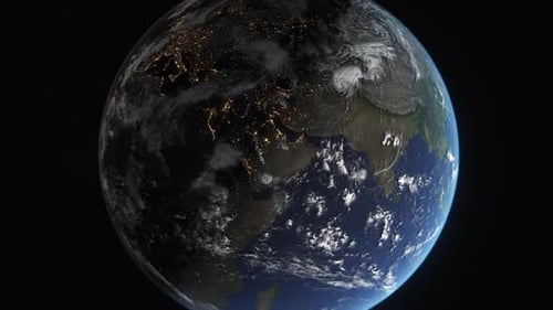 Concept 9-U1 View of the Realistic Planet Earth from Space