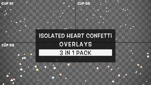 Isolated Heart Confetti Overlays Pack